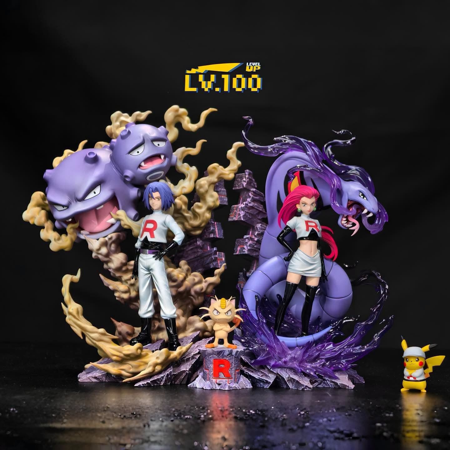 Jessie, James, Meowth, Arbok, Weezing & Pikachu